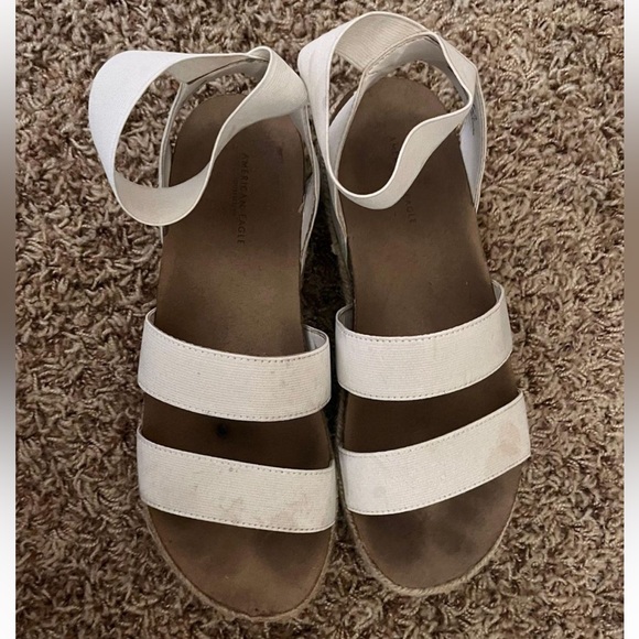 White Platform Wedge Sandals - Picture 2 of 4